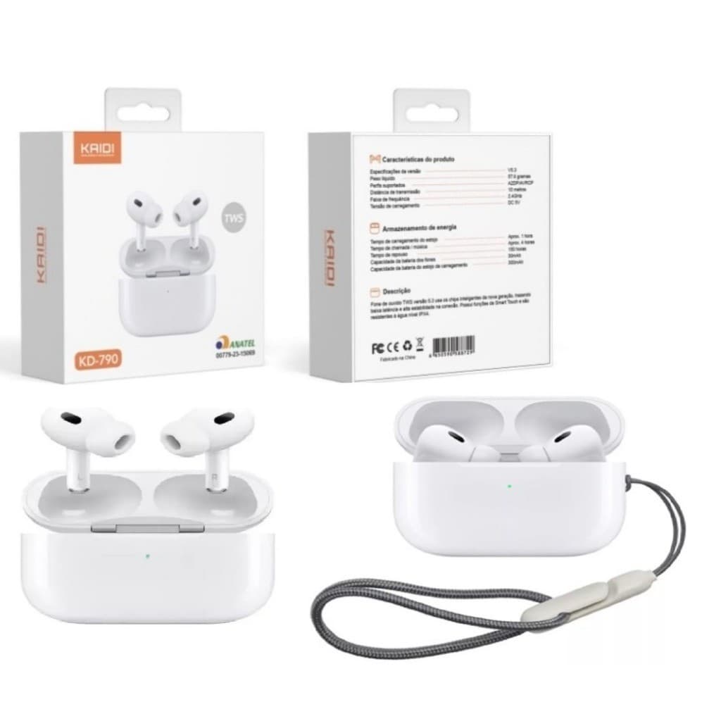 Fone De Ouvido Kaidi KD-790 Sem Fio Bluetooth TWS Original