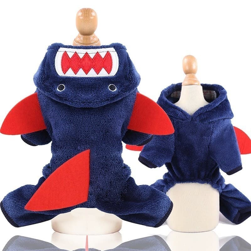 Velo Animal De Estimação Dinossauro Tubarão Roupas Cão Hoodies Inverno Pequeno Quentes Para Gato Pet Cosplay Chihuahua Y