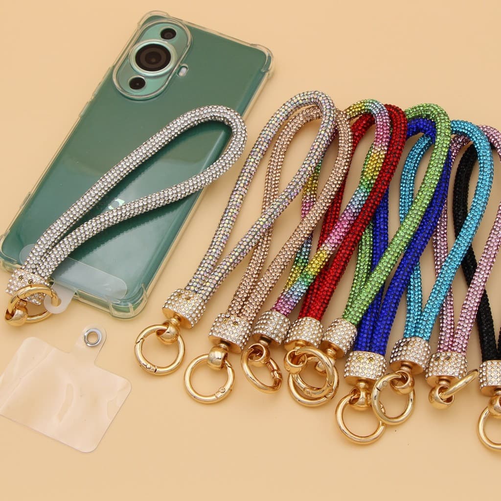 Cordão De Celular Com Strass Brilhante Bling Pulseira Curta