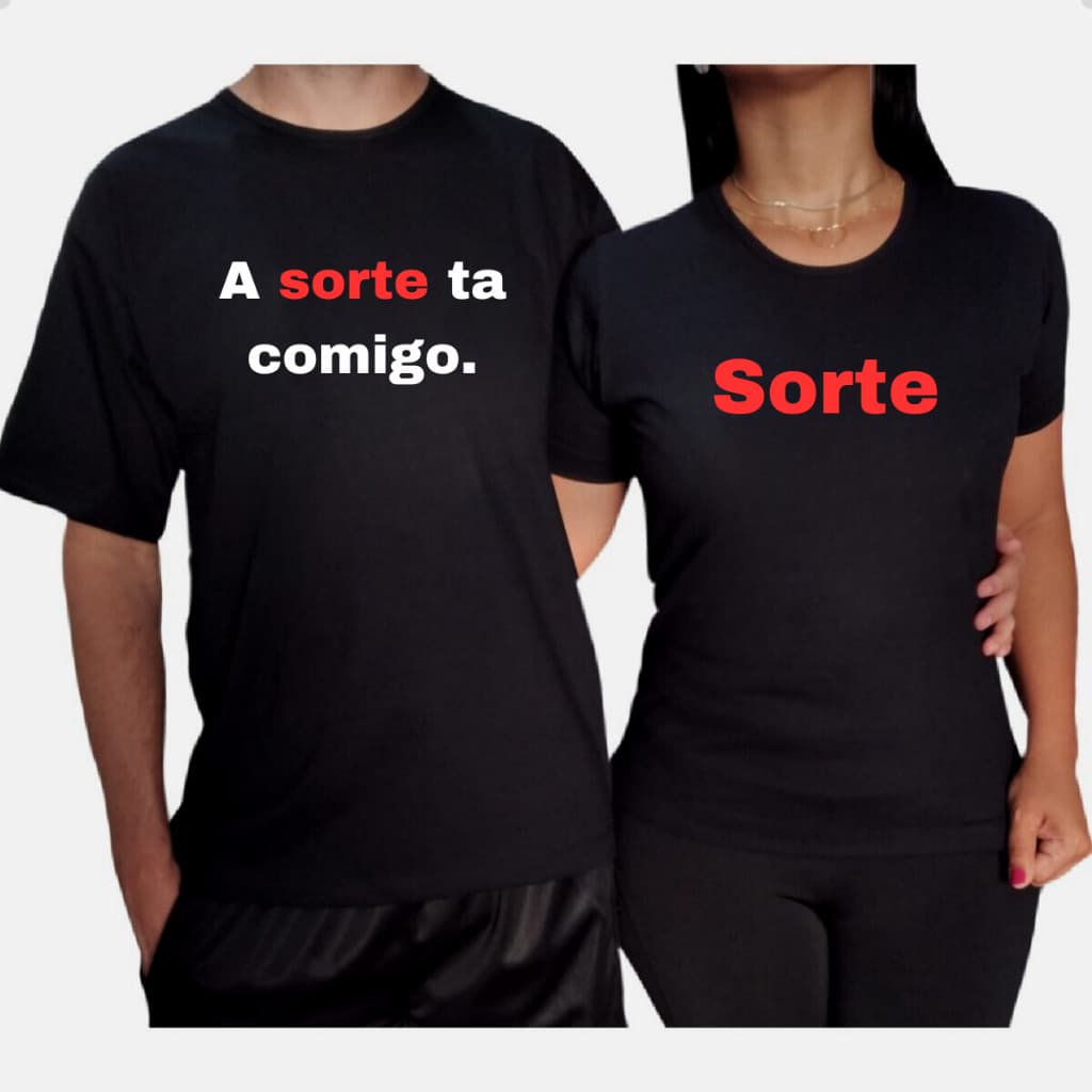 Kit personalizado Camisas de Casal Mozão Camisetas Casais Sorte