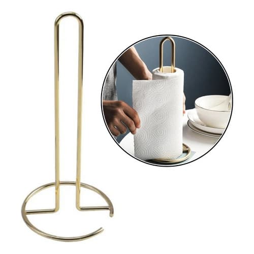 Suporte Porta Papel Toalha Moderno Dourado Organizador