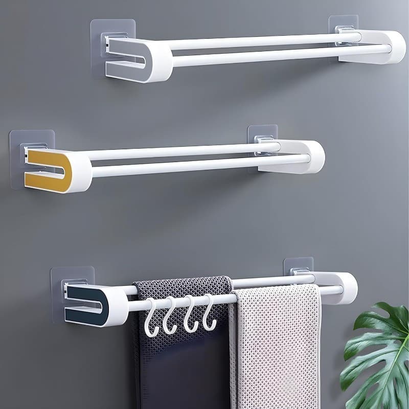 Barra de toalha de banho JIALT, suporte para toalha de banheiro, material ABS resistente