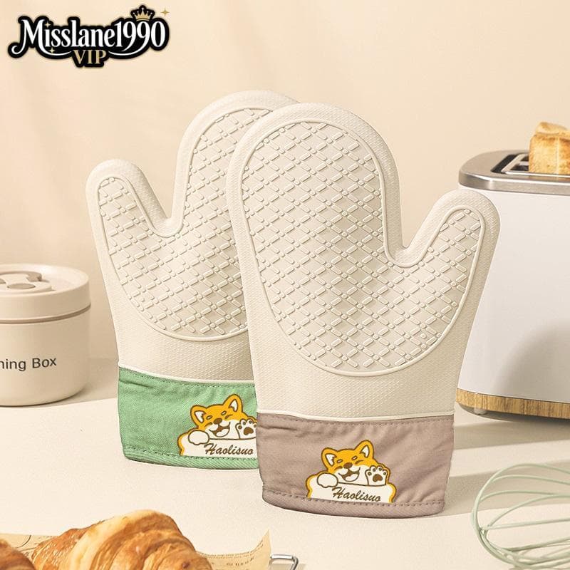 Luva térmica cozinha Luva resistente ao calor Luvas de forno de isolamento térmico de Silicone engrossado antiderr