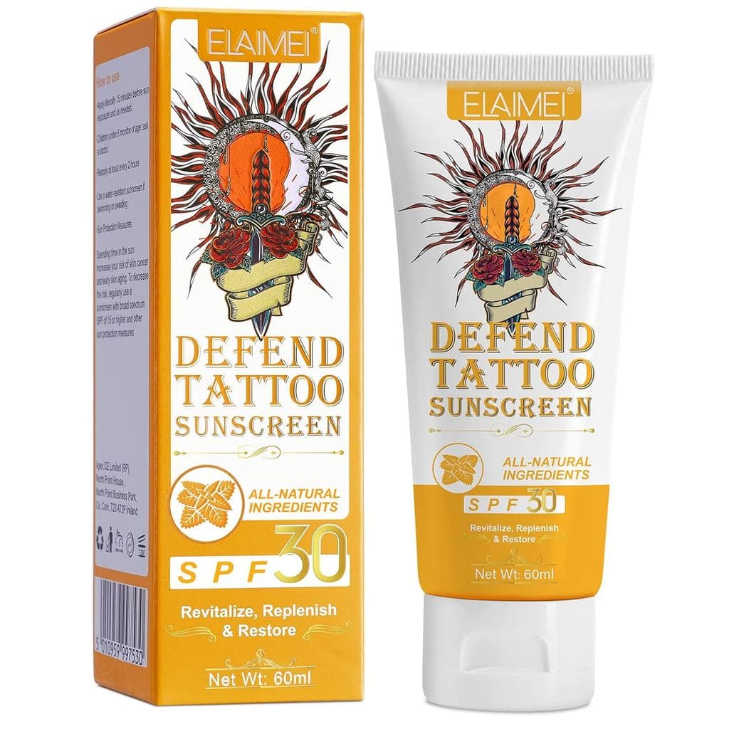Protetor Solar para Tatuagens - Creme para cuidado de tatuagens, FPS 30+ para proteção solar de tatuagens, hidrata tatua