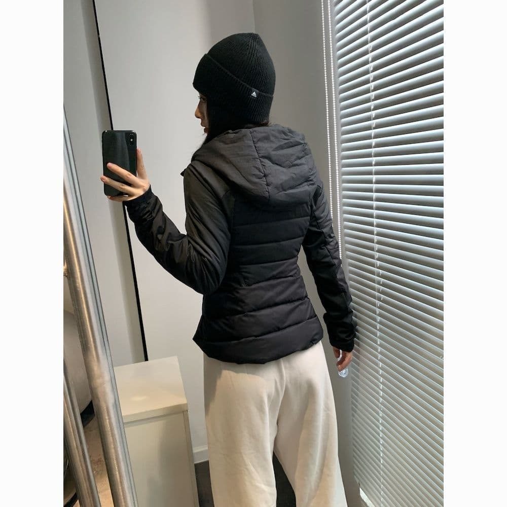 Jaqueta feminina pato branco para baixo fino-ajuste mais magro olhar inverno quente jaqueta com capuz esportes ao ar liv