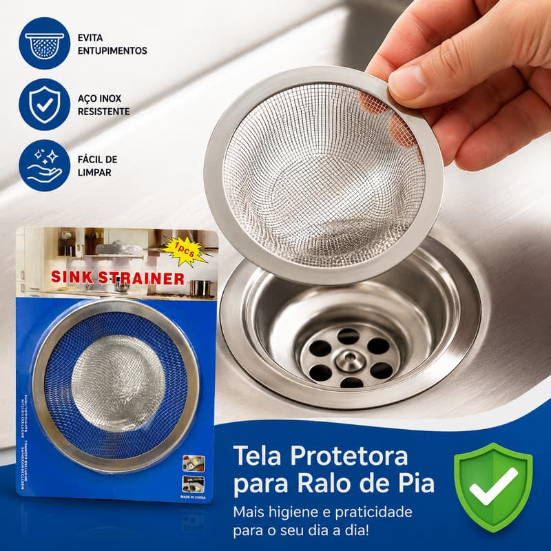 Ralo De Pia Sink Strainer Aço Inox Cozinha
