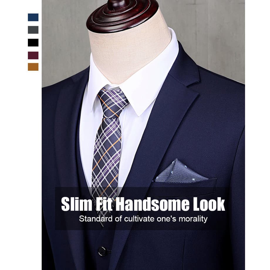 Ternos masculinos de três peças da moda