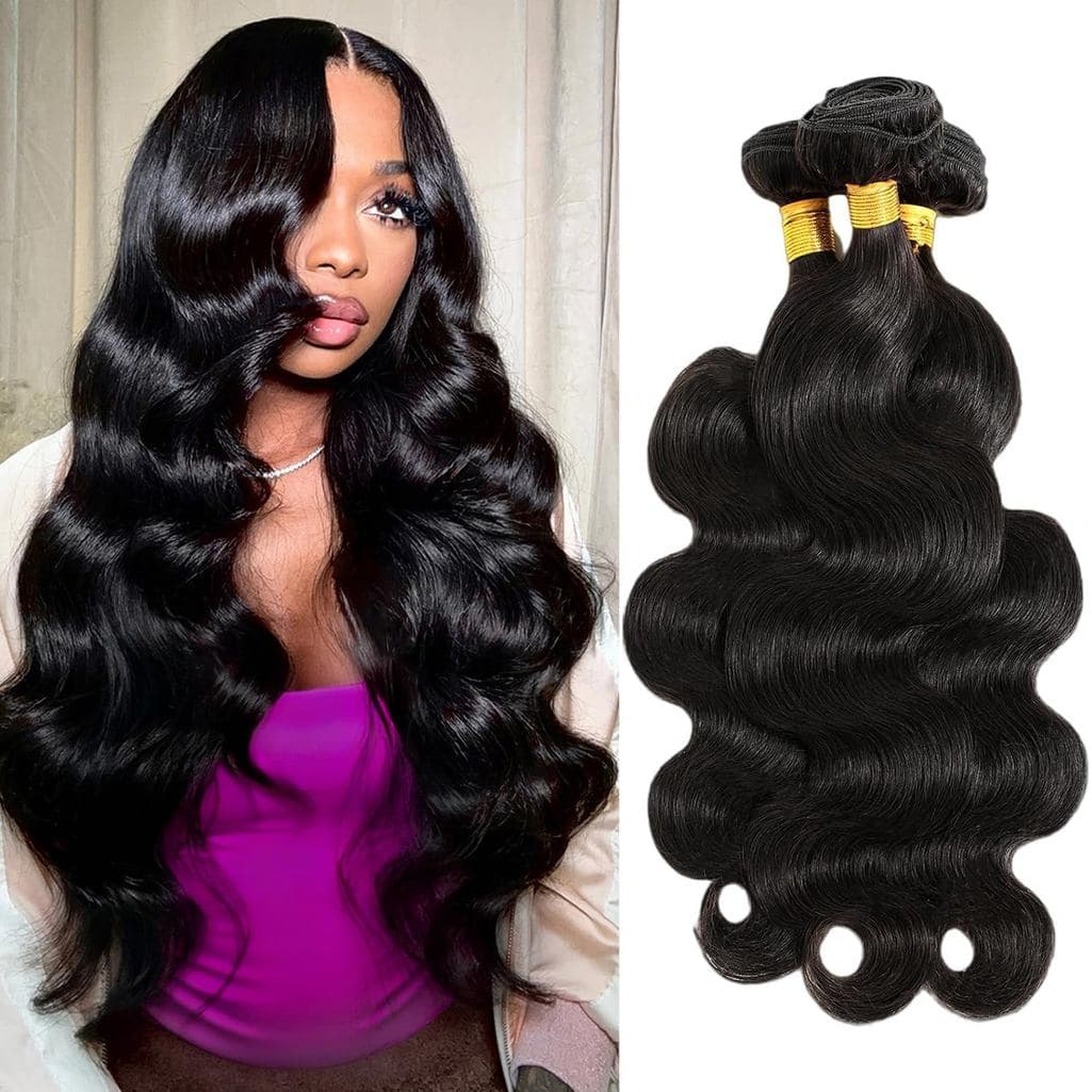 Pacotes de Cabelo Humano Ondulado 16 18 20 Polegadas, 100% Cabelo Virgem Brasileiro Não Processado, 3 Pacotes de Extensõ