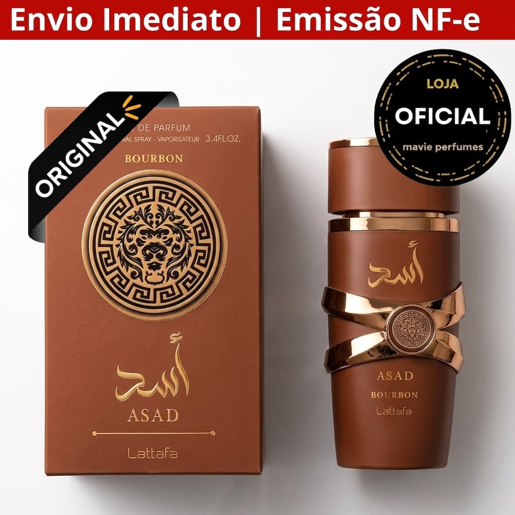 🔥Frete Grátis Perfume Asad Bourbon Eau de Parfum Brown 100ml Original