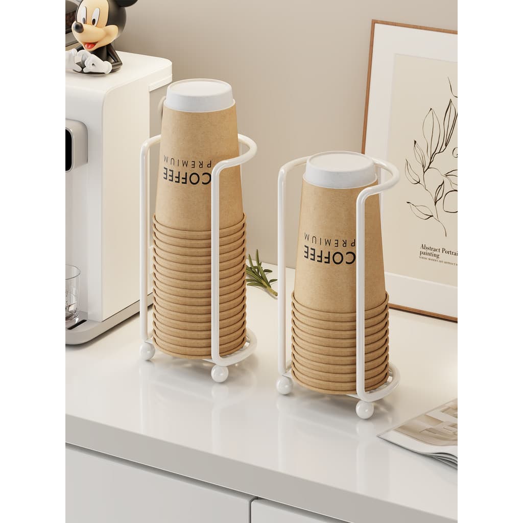 Suporte de copo de papel selecionador de copo descartável prateleira de canto de café arranjo Desktop suporte de copo de