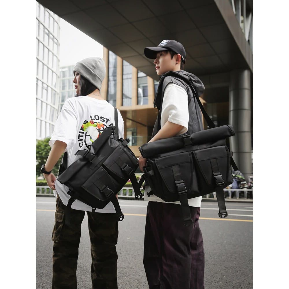 Street Wear estilo funcional saco do mensageiro dos homens bolsa de ombro à prova dwaterproof água grande capacidade sac
