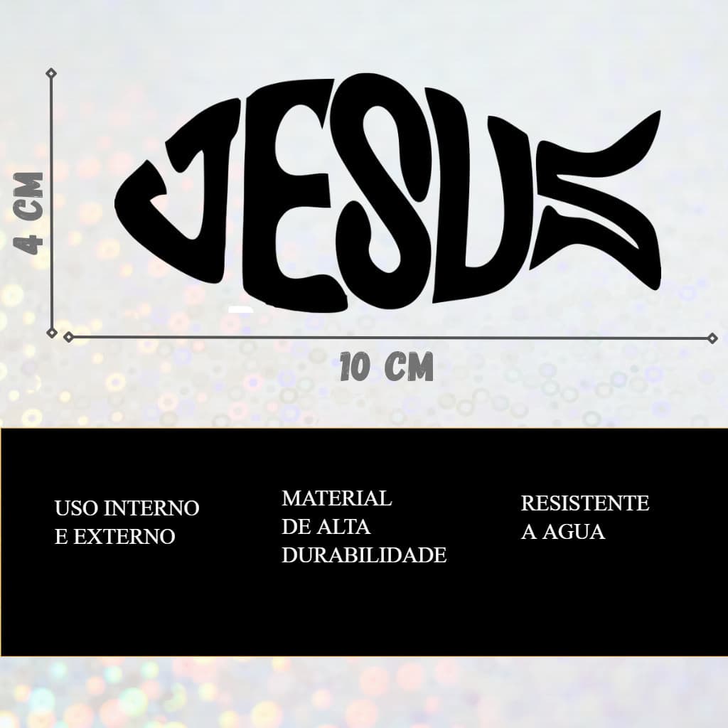 Kit 2 Adesivos Jesus Peixe Gospel 10cm - Para Carro e Moto (Par)