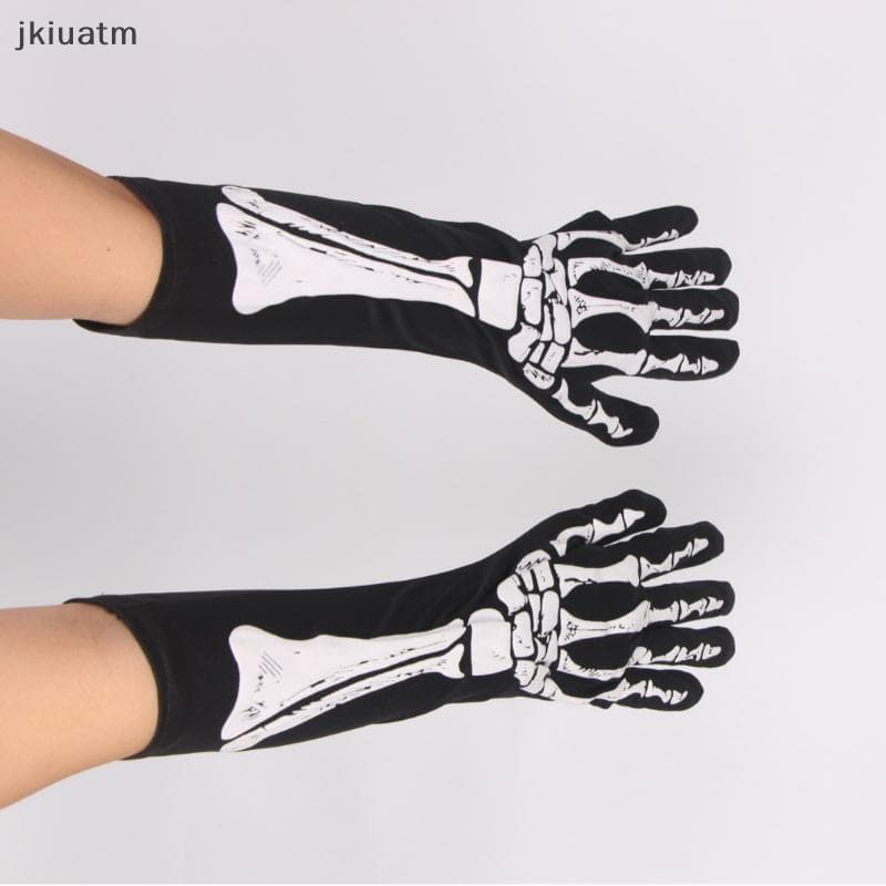 [jkiuatm] Luvas De Esqueleto De Halloween Truque Vento Escuro Convexas Fantasma Festival Traje BR