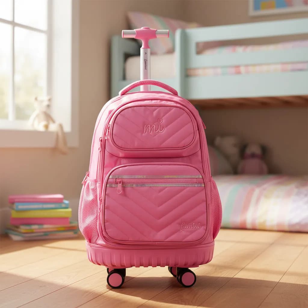 Mochila De Rodinha Escolar Reforçada Impermeável Premium