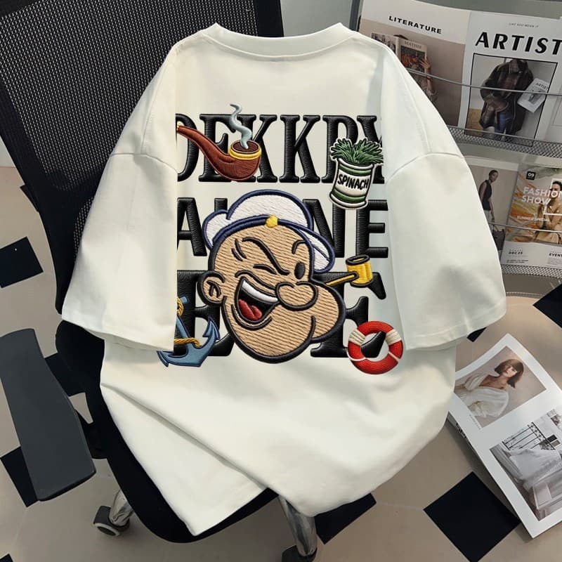 Camiseta Masculina Popeye Retrô 100% Algodão