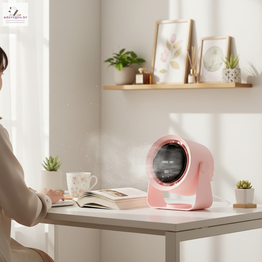 Ventilador Com Display Digital USB 100 Configurações De Velocidade Portátil Montado Na Parede Para O Verão