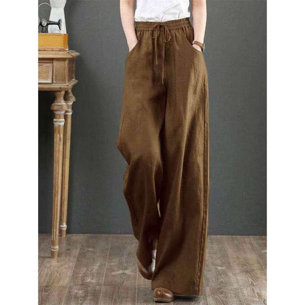 Street Wear calças de perna larga feminina 2026 verão cintura alta solta reta Drape temperamento Retro mais magro olhar