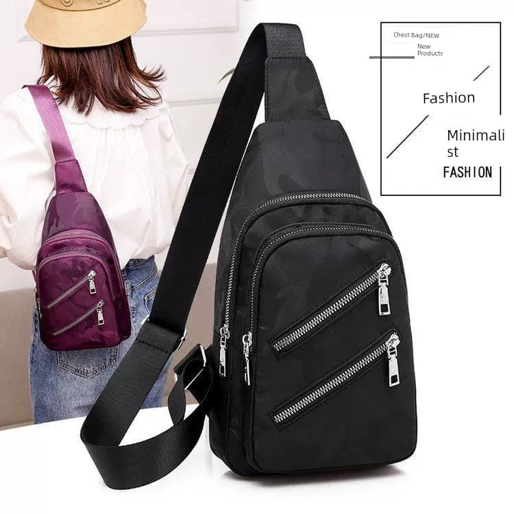 bolsa feminina bolsa transversal feminino Bolsa de peito feminina de lazer para viagem em tecido Oxford à prova d'água