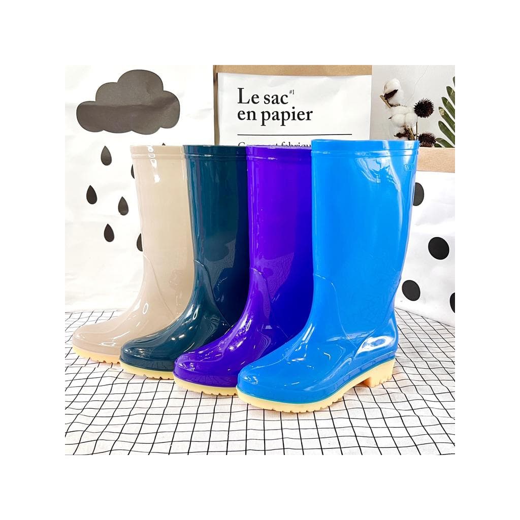 Senhoras ao ar livre adulto botas de chuva tubo médio tubo alto impermeável antiderrapante sapatos de borracha velo quen