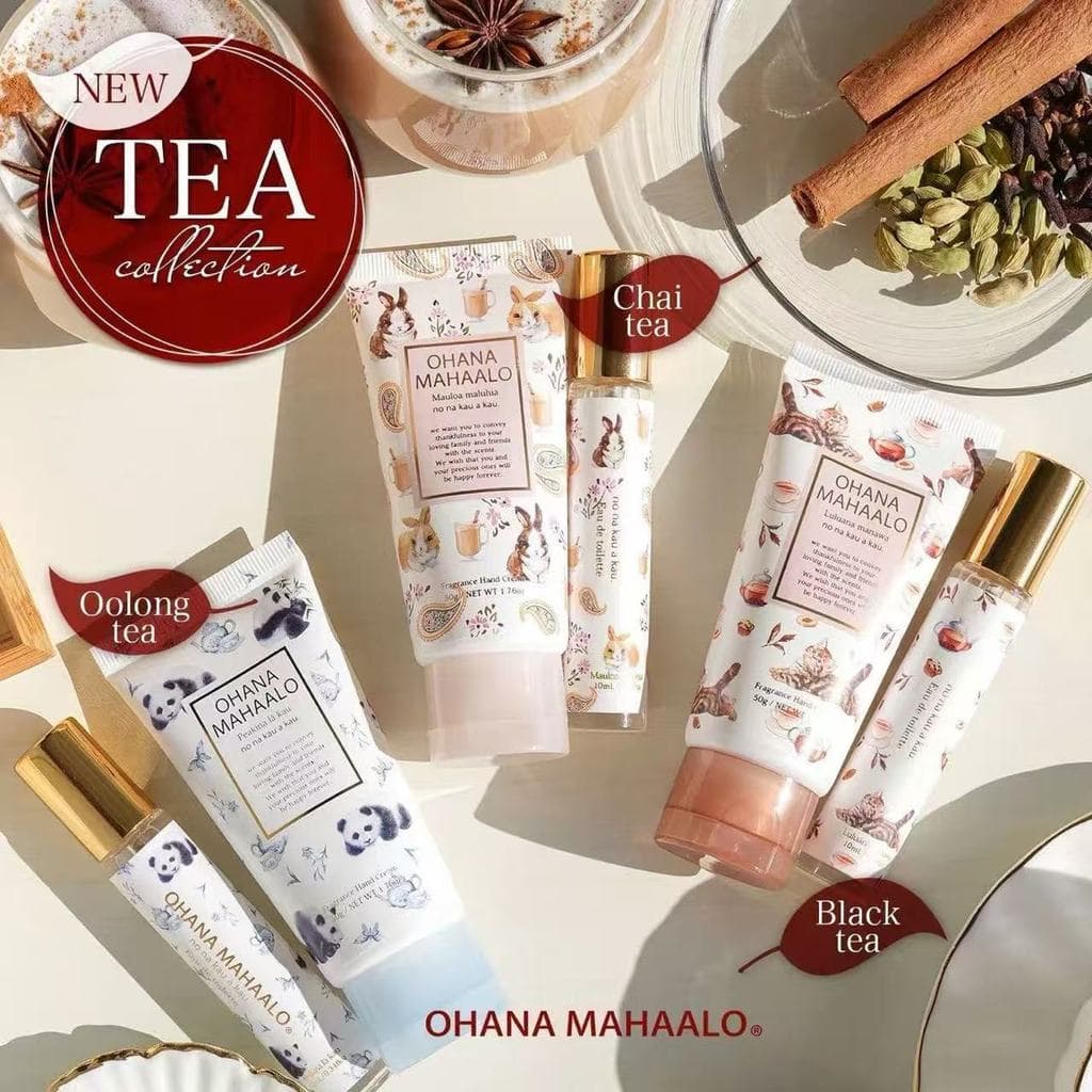 [Estoque pronto] Japão ohana Chá de Ervas Oolong Chá Preto Fragrância de Chá Tailandês Roll-On Perfume Creme para as Mão
