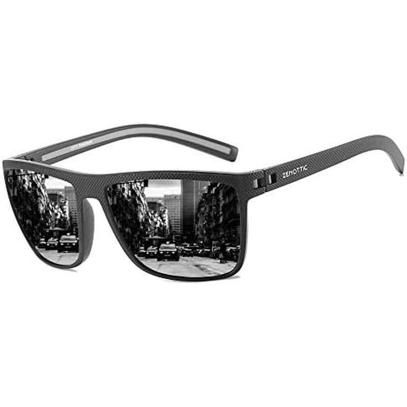 Óculos De Sol Polarizados Zenotic Para Homens , Armação Leve TR90 , Proteção UV400 , Quadrados