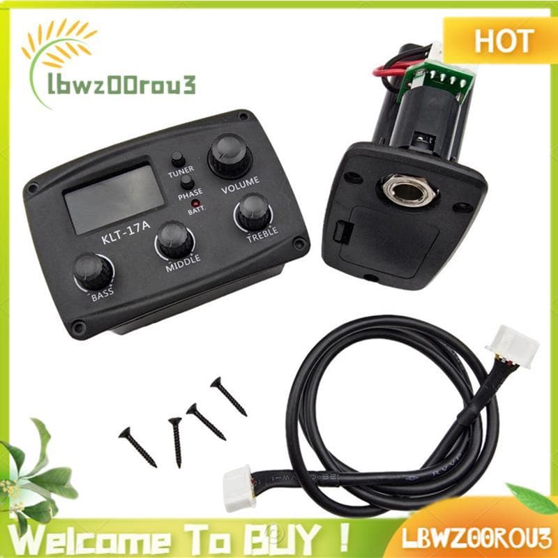 - Pré-Amplificador EQ De Guitarra Acústica 17A , Com Afinador De Procedimento Digital Equalizador De 3 Bandas Captador A