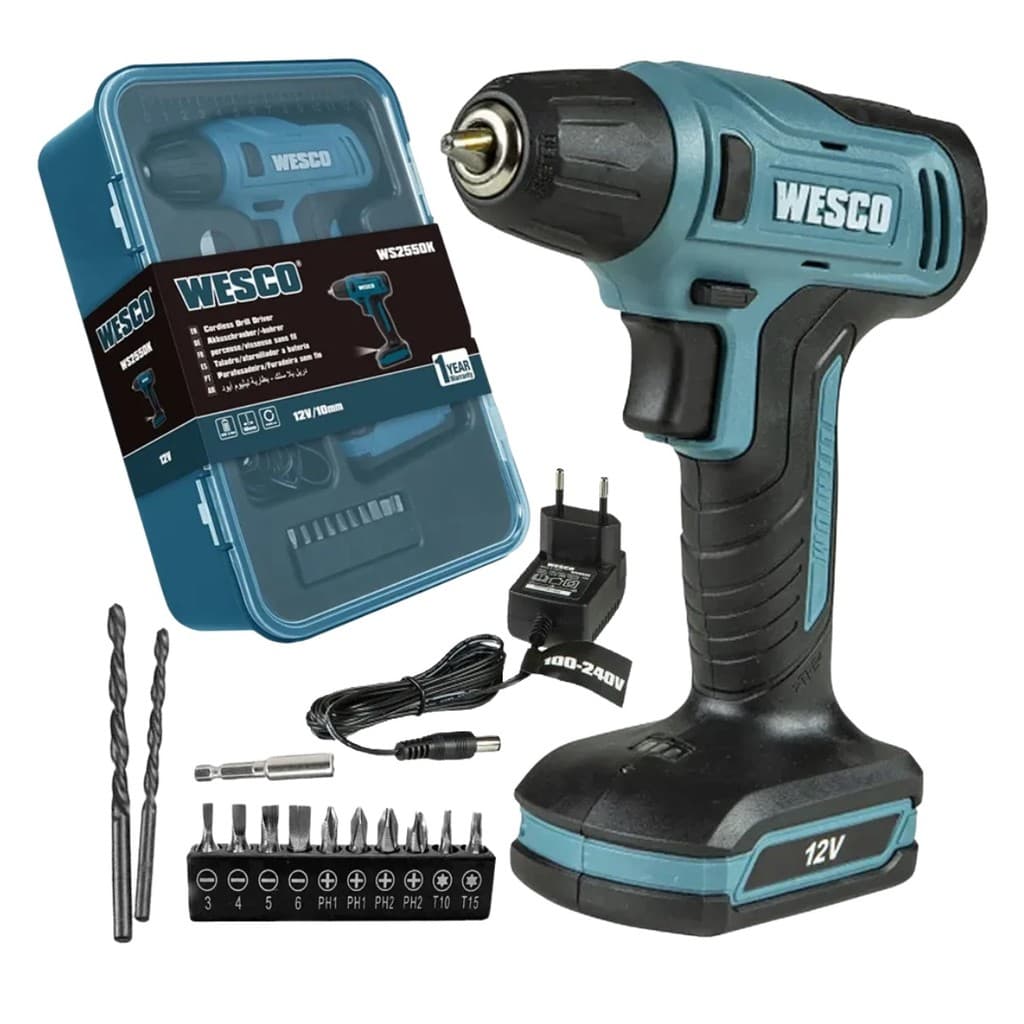 Parafusadeira e Furadeira a Bateria 12V Mandril Wesco
