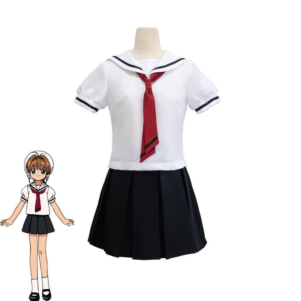 Fantasia de Cosplay Cardcaptor Sakura, Uniforme Escolar de Verão, Meet the World, Manga Curta, Cosplay JK para Mulheres