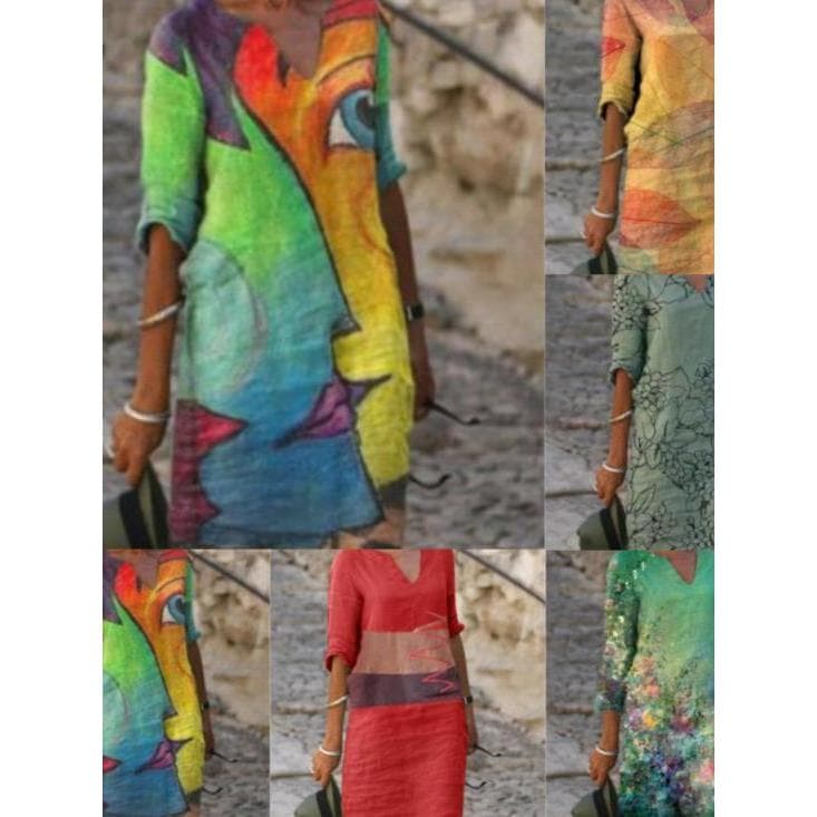 Vestido Feminino Estampado Tamanho Solto
