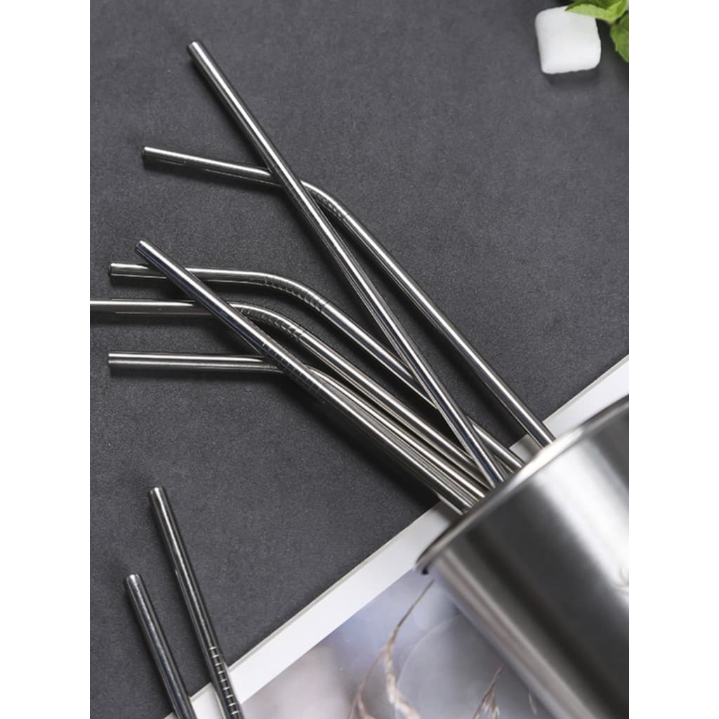 Palha de aço inoxidável 304, tubo ecológico para beber água potável, leite, chá, cotovelo de Metal, não descartável, por