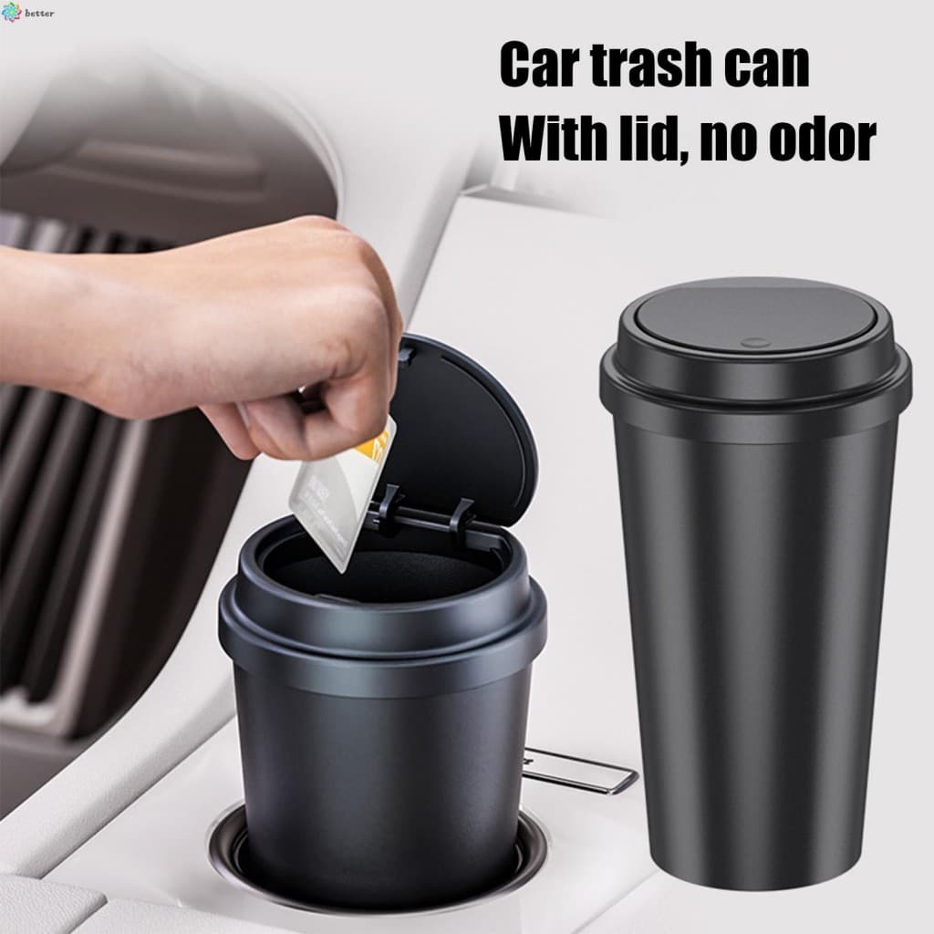 Lixeira De Carro De 2 Peças Com Tampa-Automática Universal Fácil De Limpar Para A Maioria Dos Veículos