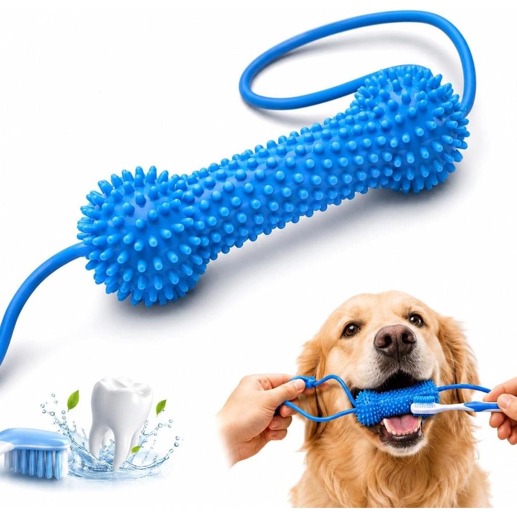 Abridor bucal de dupla ação para cães, brinquedo mastigável para limpeza dos dentes dos cães, facilita a escovação dos d