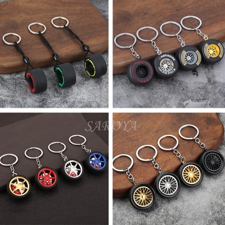 F1 Racing Souvenirs Carro Pneu Chaveiro Presente Mini PVC Chaveiros Unissex