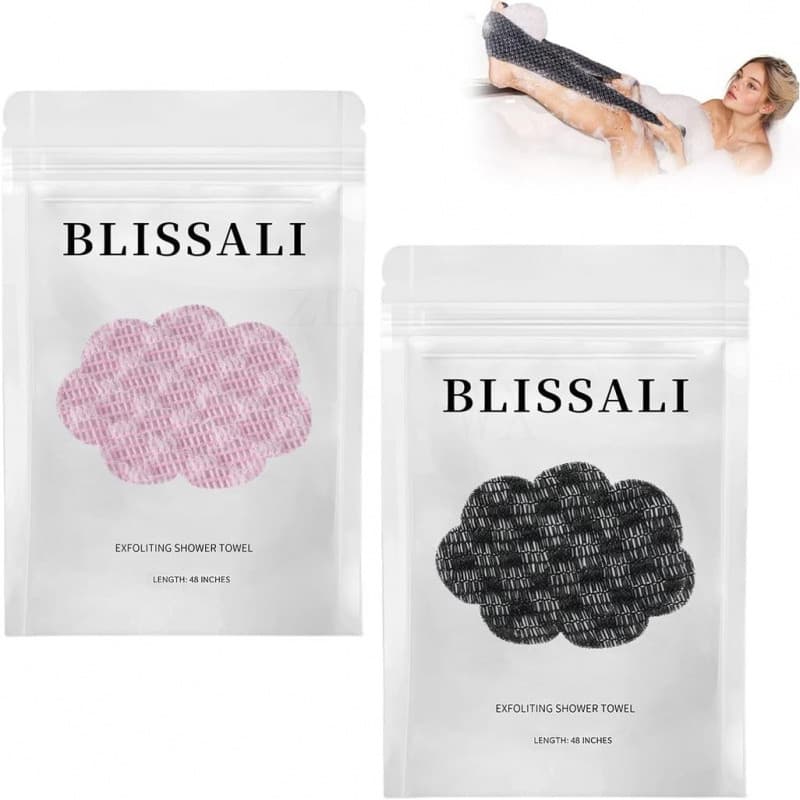 Toalha Esfoliante Blissal para Banho 47", Pano de Esfoliação Premium para Corpo e Rosto, Toalha de Banho Blissal para os