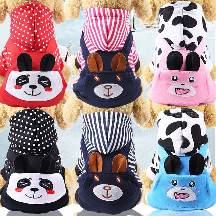 Novo estilo outono inverno transformação de quatro patas quente cão de estimação roupas de gato Teddy francês luta roupa