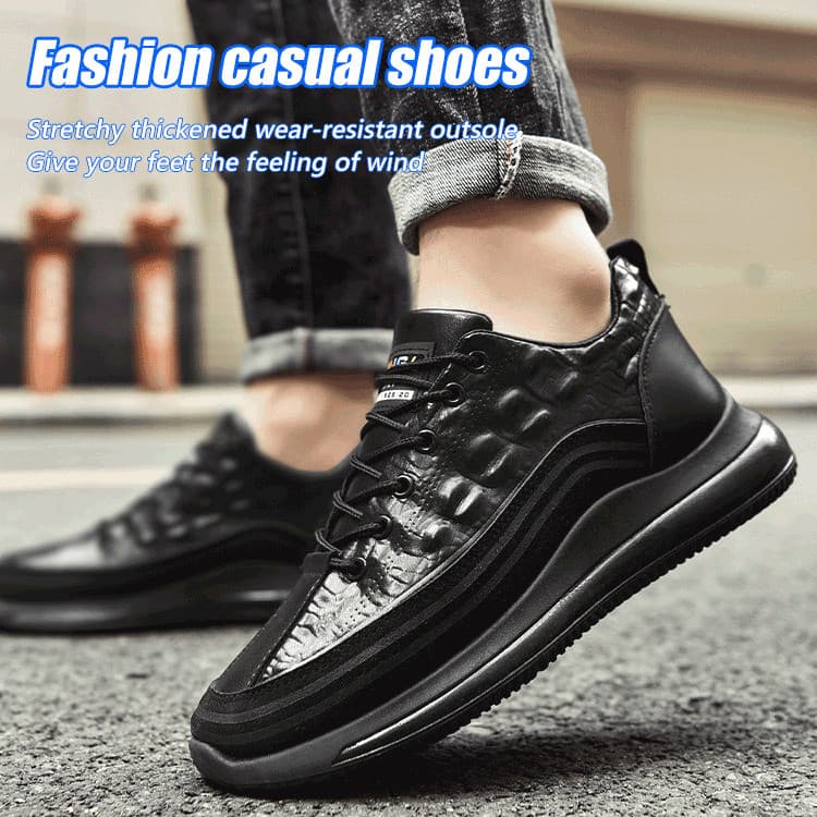 【Versátil e Estiloso】Sapatos Masculinos Textura de Crocodilo/Sapatos Casuais Homens/Sola Grossa