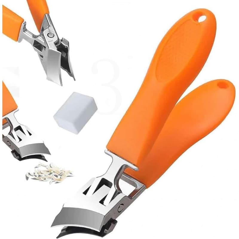2026 Novo Cortador de Unhas de Lâmina Larga Anti-Dobragem, Adequado para Unhas Encravadas e Curvas (Laranja, embalagem d