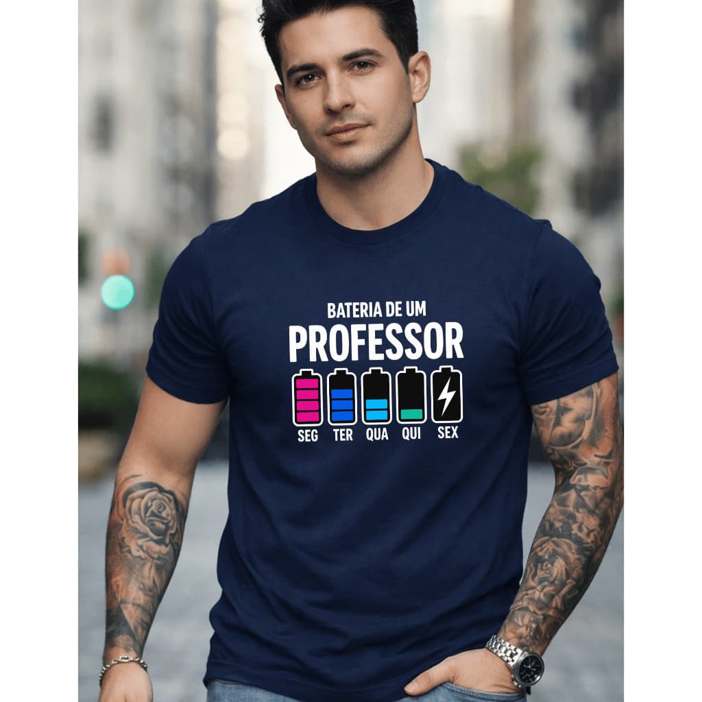 Camiseta Camisa  Masculina Professor sua bateria Fio 30.1. Envio Rápido