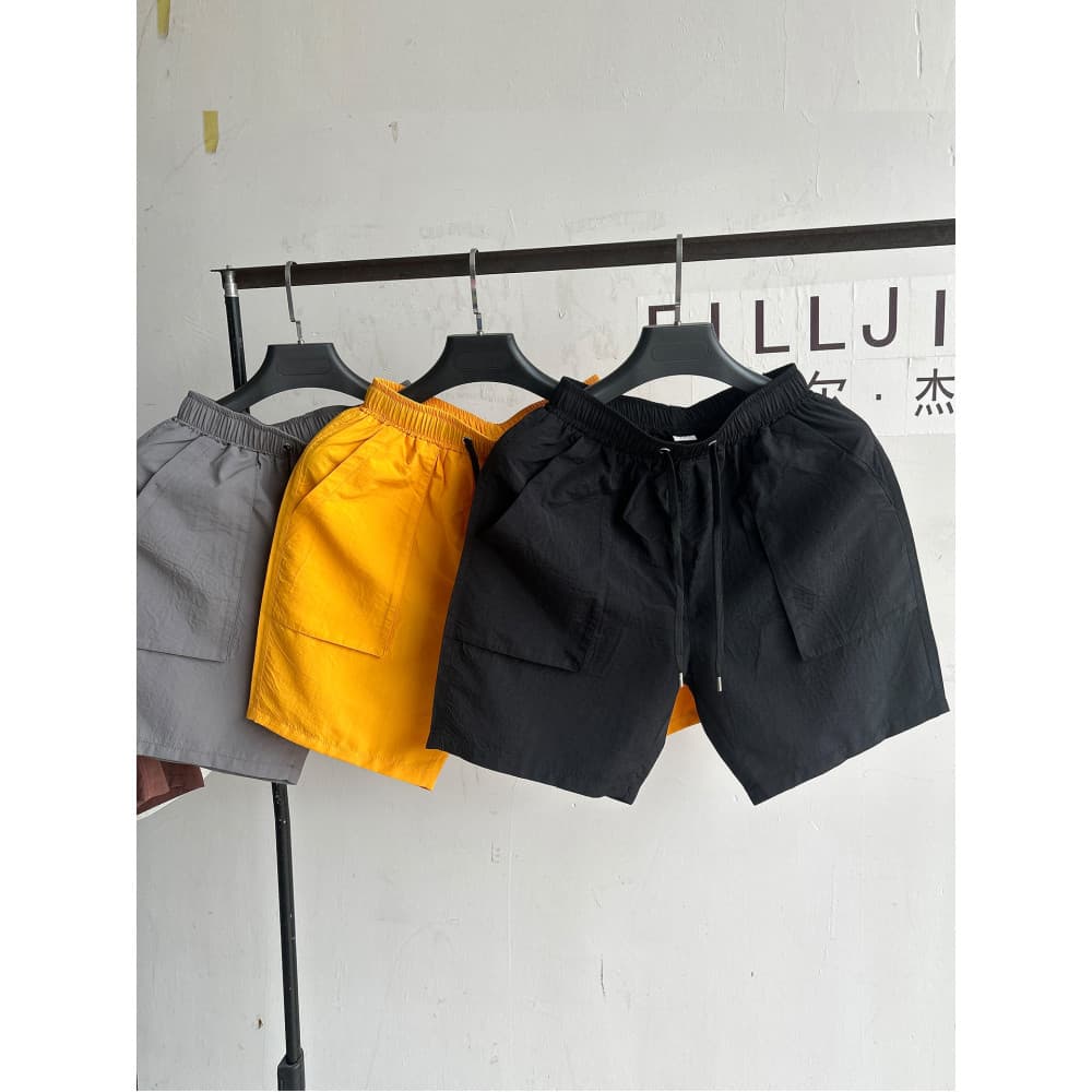 Homens verão casual Shorts moda simples cordão seco calças cortadas estudante solto casual praia calças 4 pontos