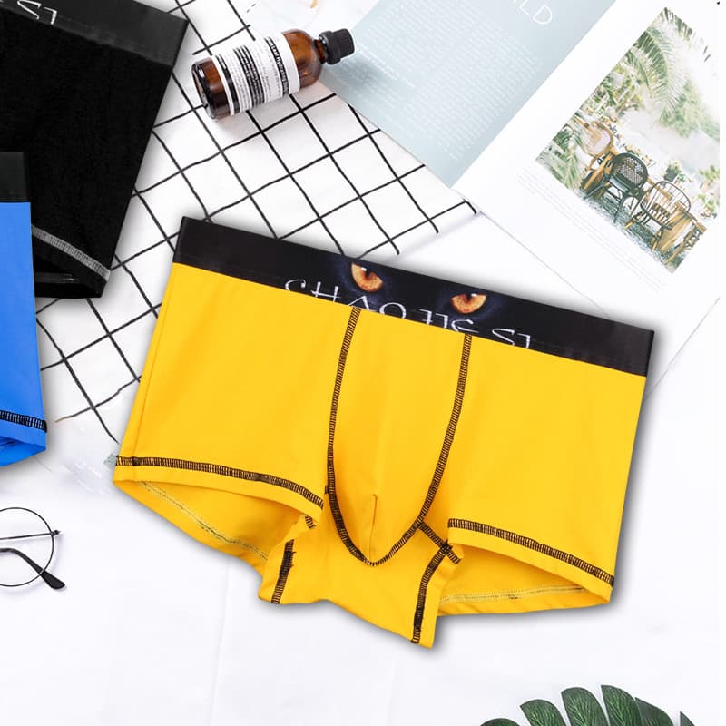 Roupa interior masculina na moda algodão verão boxer estilo fino respirável boxer Shorts soltos fendas