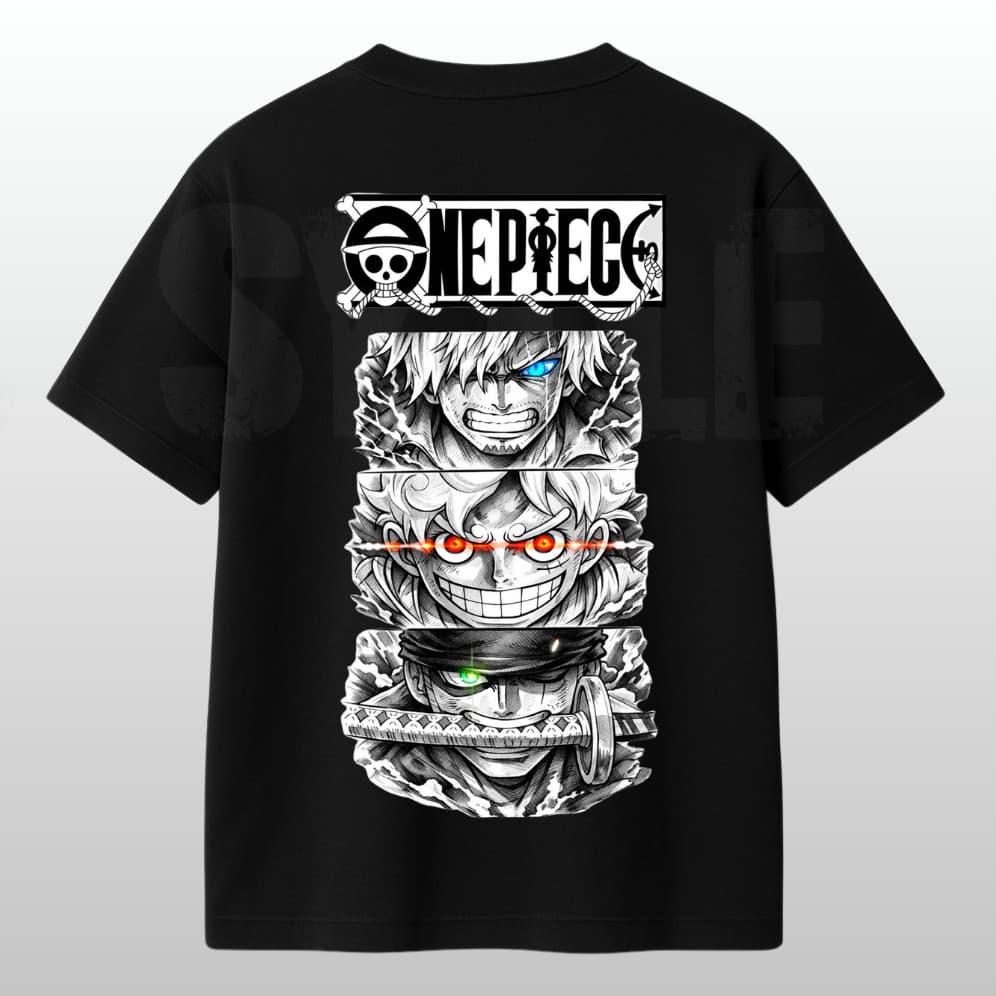 Camiseta Oversized One Piece Anime de Luta Streetwear 100% Algodão Camisa Estampada Luffy Get 5 Top Gym
