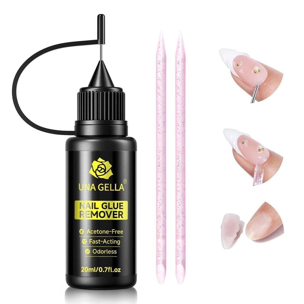Removedor de Cola para Unhas Postiças UNA GELLA, 20ml Removedor de Cola Semiacetona Semissólido para Pontas de Unhas, Re