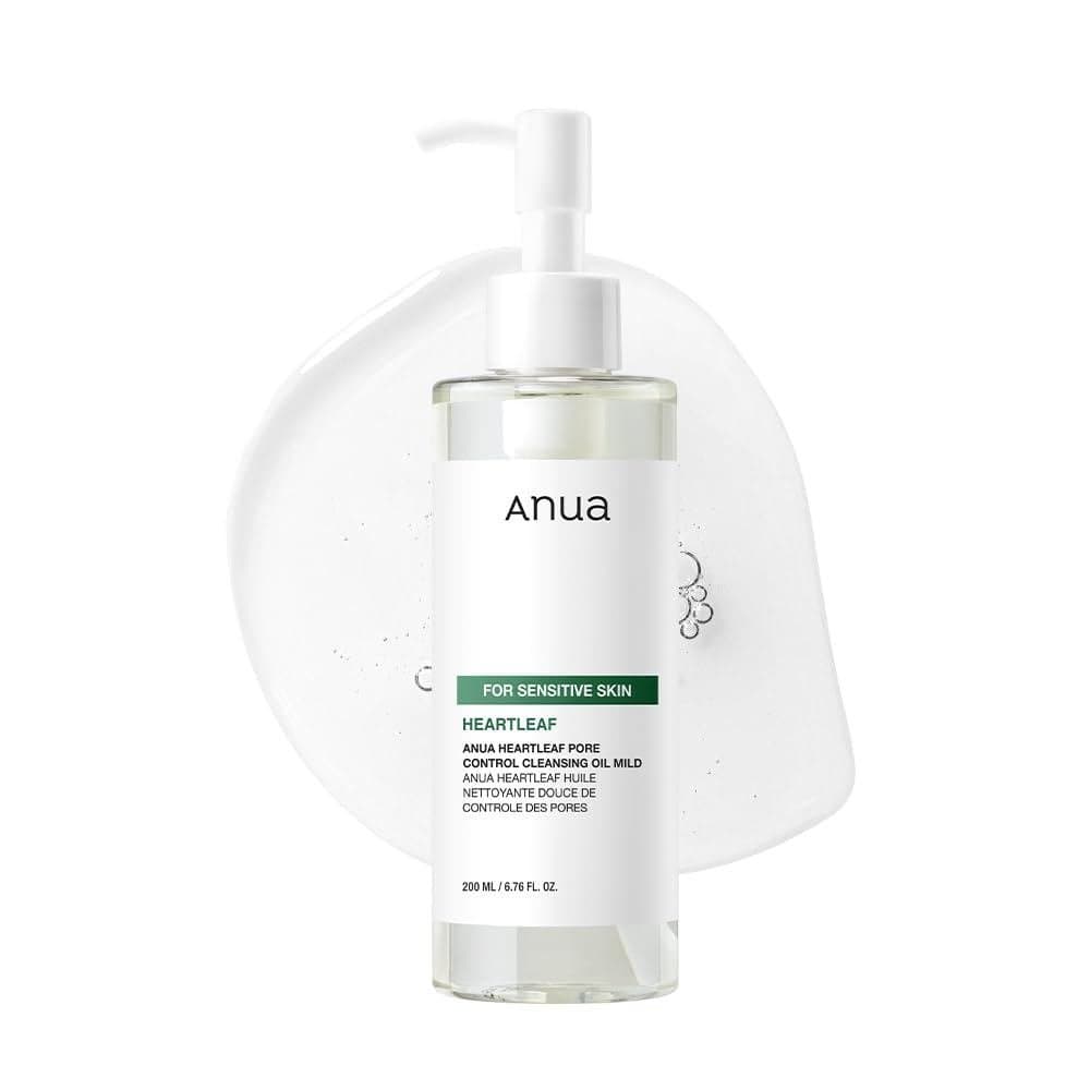 Óleo de Limpeza de Poros ANUA Heartleaf MILD, Sabonete Facial para Pele Sensível, Limpador de Óleo para o Rosto, Removed