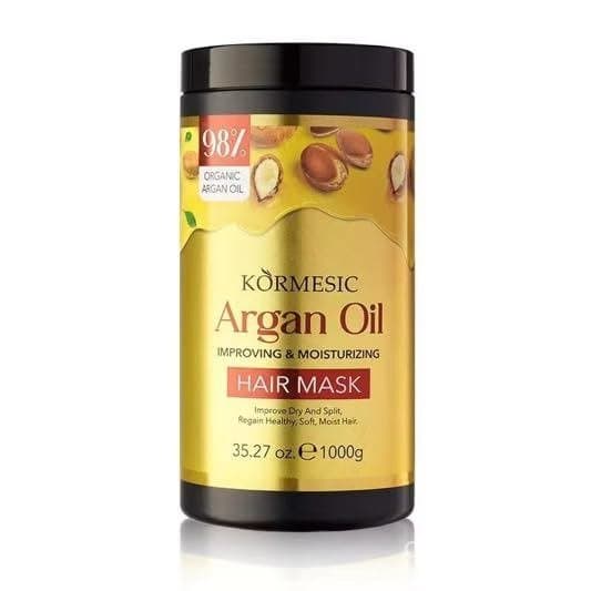 Máscara Capilar de Óleo de Argan Orgânico, Tratamento Hidratante e Reparador para Cabelos Secos e Danificados, 35,27 oz,