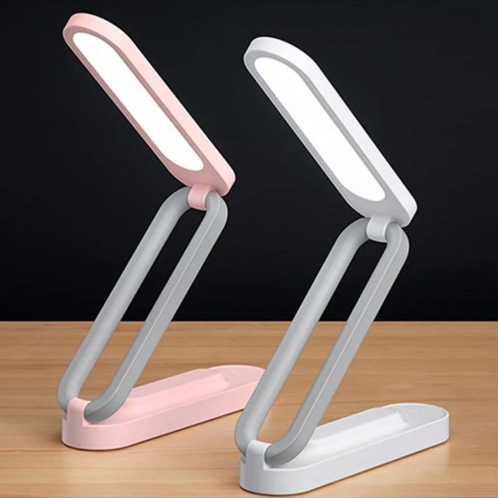 Luminária LED Recarregável USB Tipo C Dobrável com Braço Articulado Portátil de Mesa