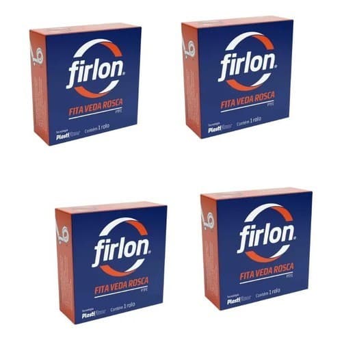 Kit 4 Fita Veda Rosca 18mm X 50 Metros Firlon Branco