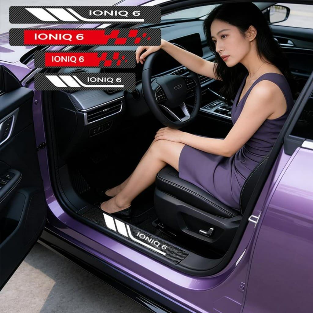 Kit 4 Peças Universal Adesivo De Soleira De Porta Automotiva Acessórios Para Carro For Hyundai Ioniq 6 EV First