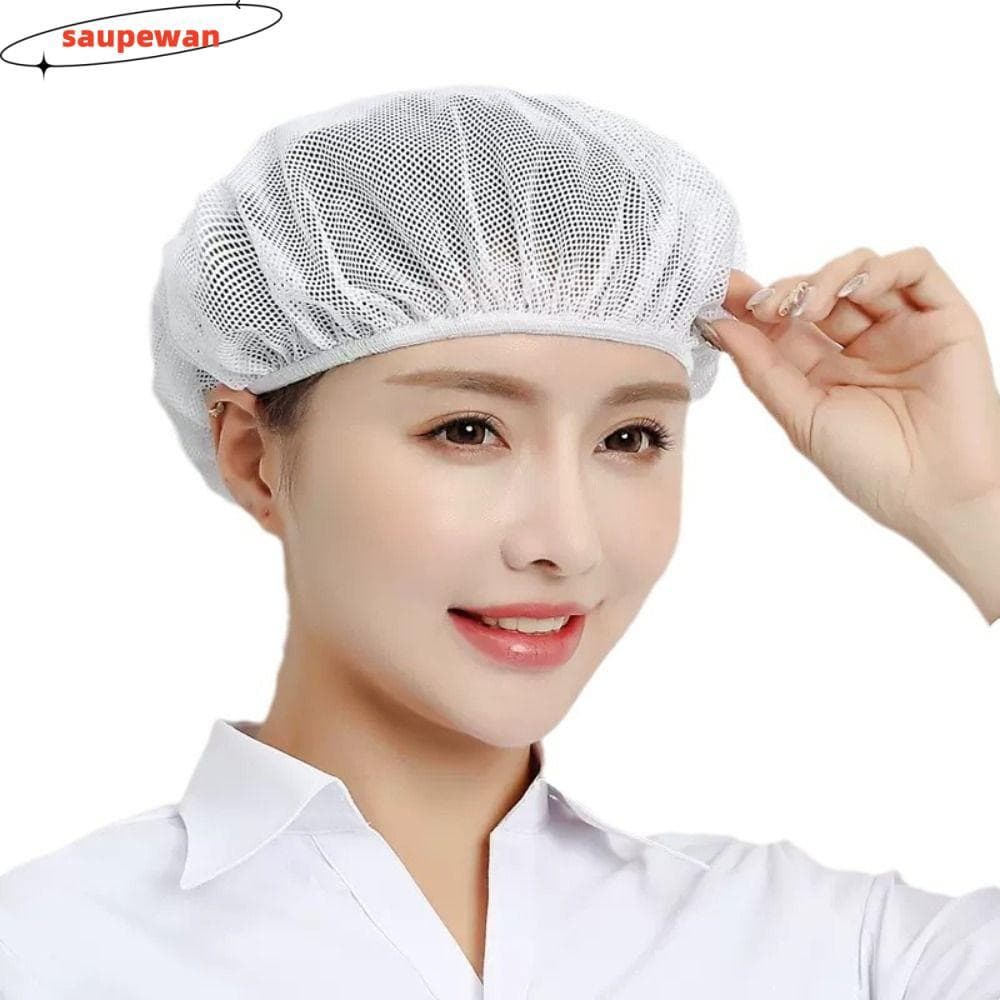 Chapéu De Chef SAUPEWAN , Trabalho De Malha Respirável Sanitária , Redes De Cabelo , Uso , Boné Higiênico De Cozinha