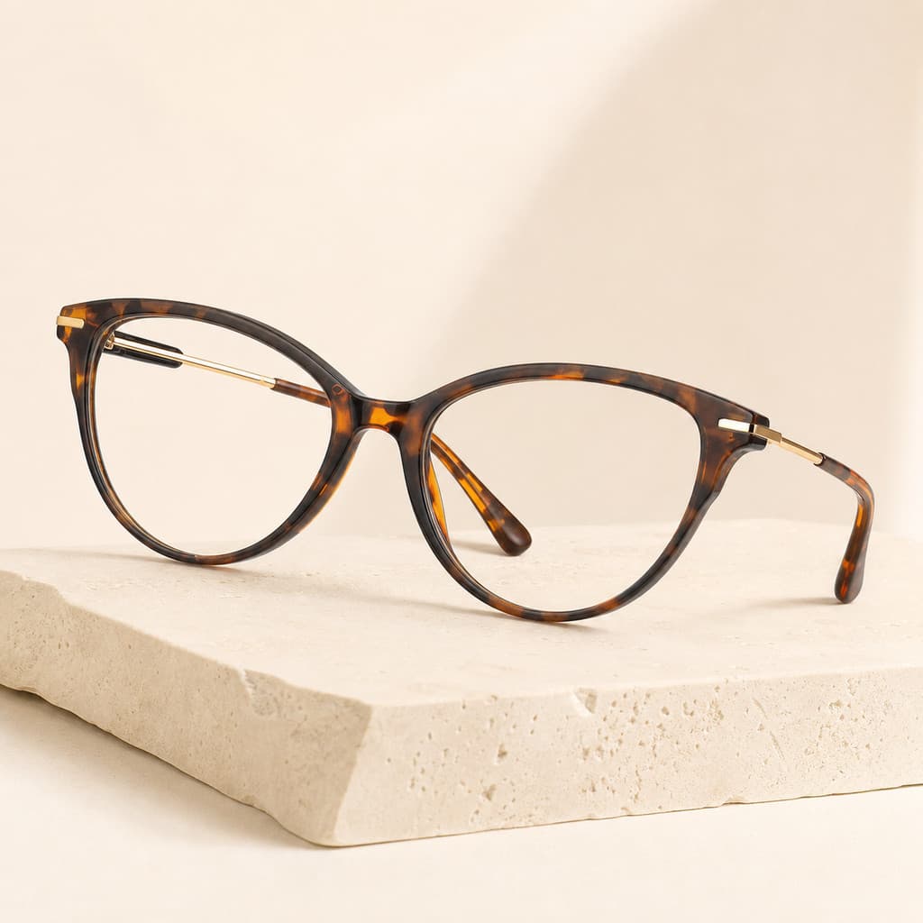 Óculos Femininos De Luz Azul Olho De Gato – Leves Com Lentes Transparentes Em Formato De Tartaruga , Armação Unissex Par
