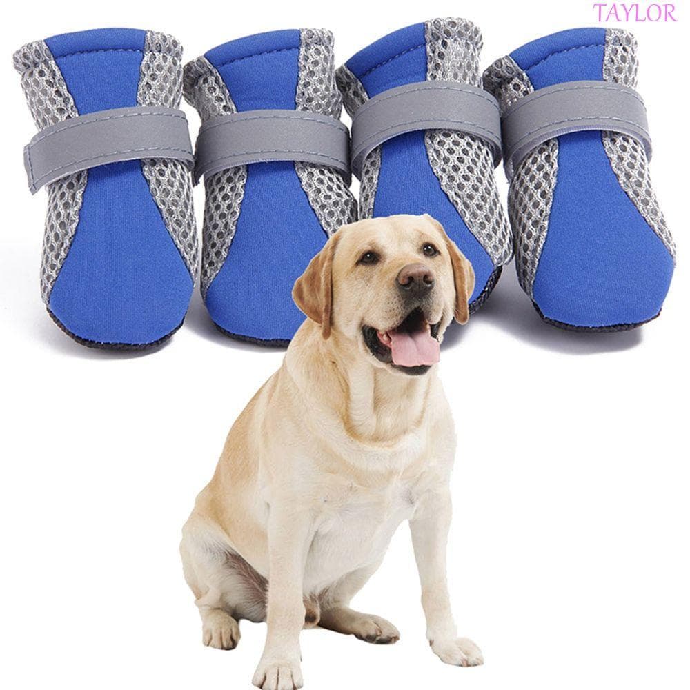 Sapatos Para Cães TAYLOR Seguros Pequenos E Grandes Protetores De Malha De Pavimento Quente Botas De Chuva Animais De Es